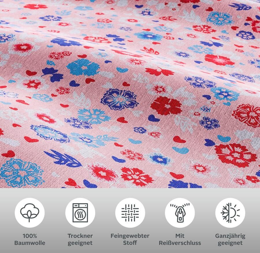 My home Beddengoed Mariby met fijn bloemetjesontwerp scandinavisch romantisch beddengoed (2-delig) - Foto 2