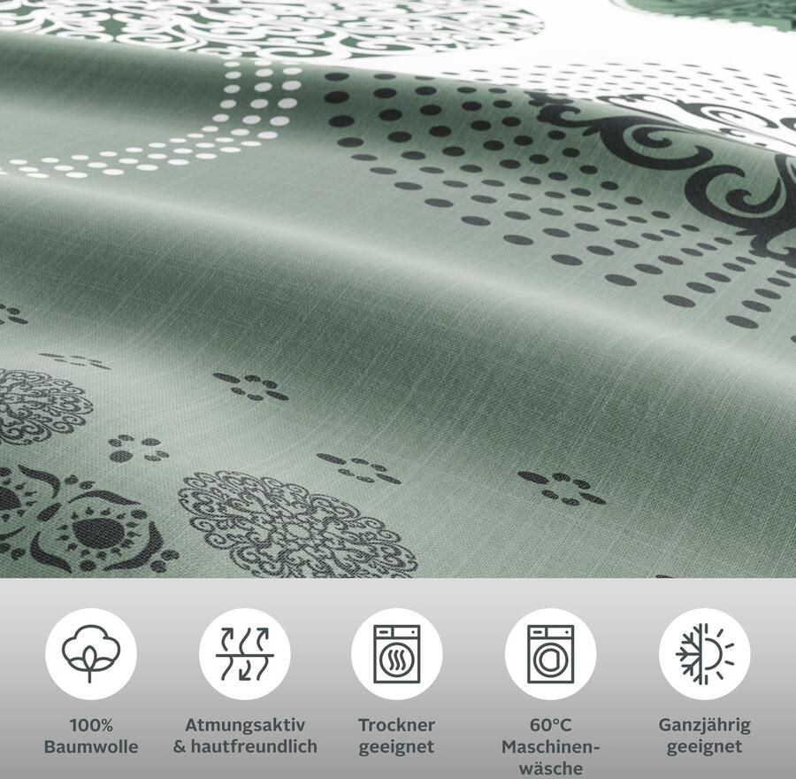 My home Beddengoed Tesso in mt. 135x200 155x220 of 200x200 cm Katoen dekbedovertrek met ornamenten en in verschillende kwaliteiten - Foto 4