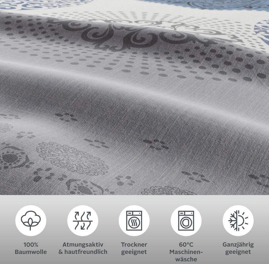 My home Beddengoed Tesso in mt. 135x200 155x220 of 200x200 cm Katoen dekbedovertrek met ornamenten en in verschillende kwaliteiten - Foto 11