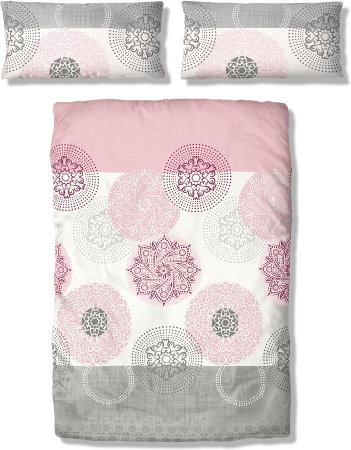 My home Beddengoed Tesso in mt. 135x200 155x220 of 200x200 cm Katoen dekbedovertrek met ornamenten en in verschillende kwaliteiten