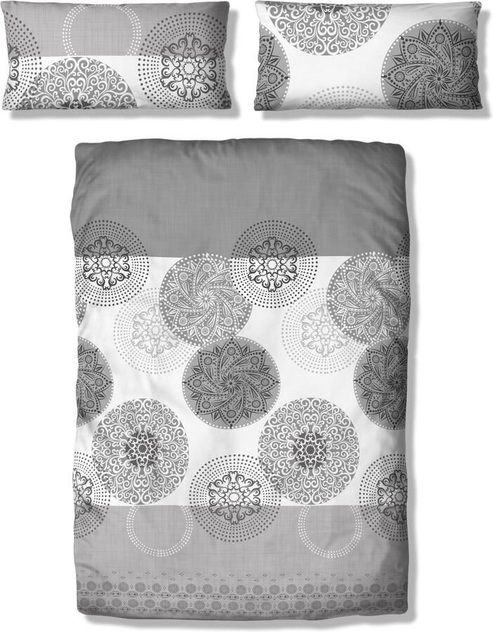 My home Beddengoed Tesso in mt. 135x200 155x220 of 200x200 cm Katoen dekbedovertrek met ornamenten en in verschillende kwaliteiten - Foto 5