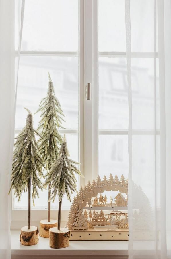 My home Deco-boom Janosch kerstversiering Stam van de spar met besneeuwde twijgen op houten sokkel (1 stuk) - Foto 4