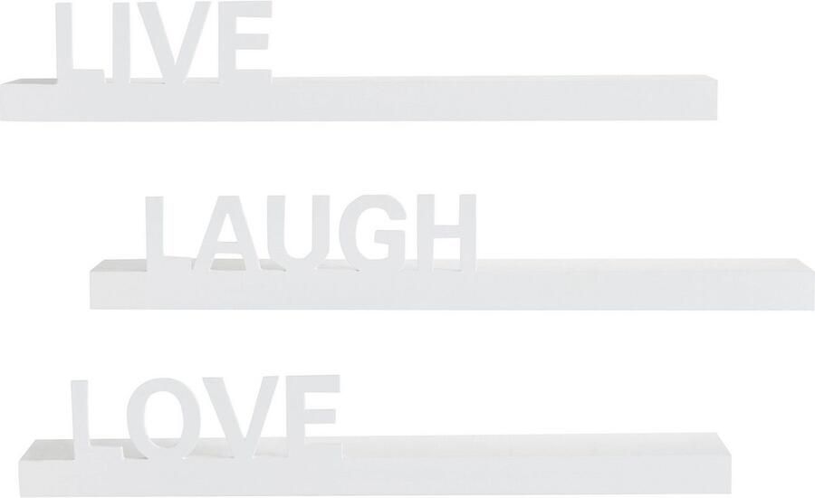 My home Decoratief wandrek Live Love Laugh Decoratief rek wanddecoratie met een opschrift (set 3-delig) - Foto 5