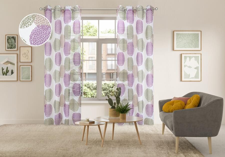 My home Gordijn Belem 1 sjaal polyester cirkels (1 stuk) - Foto 7