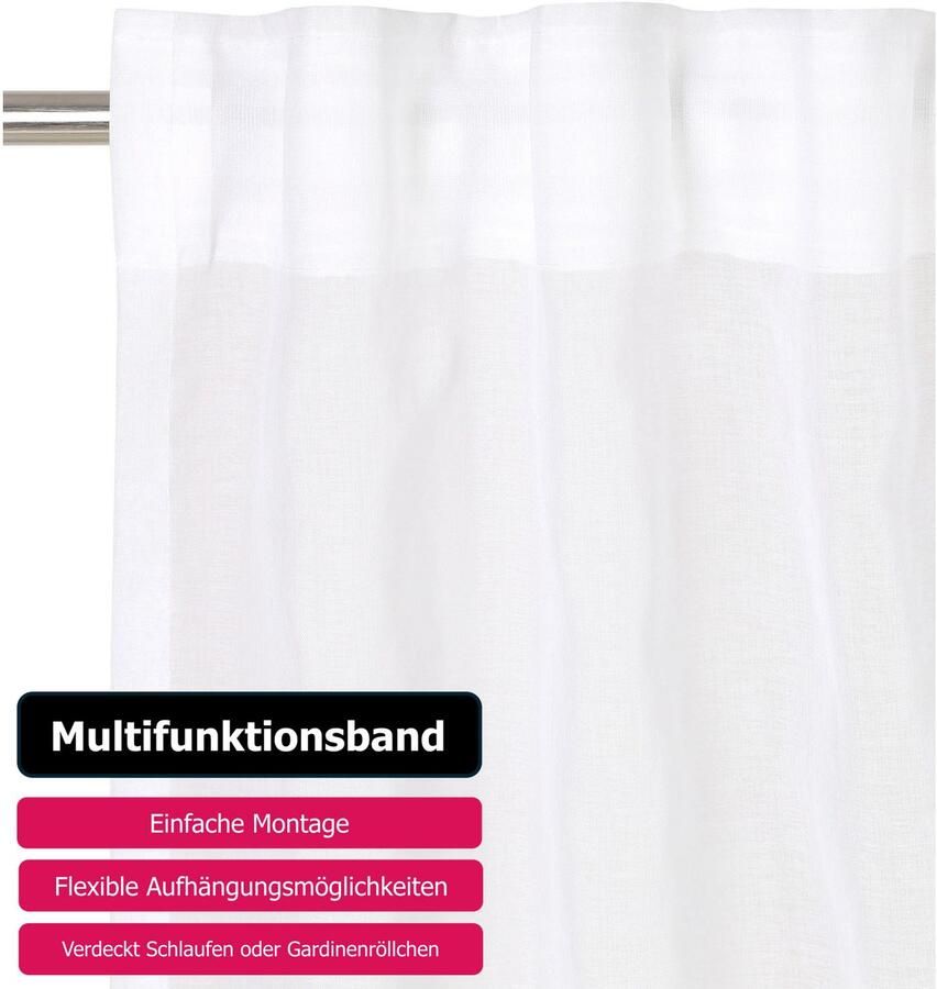 My home Gordijn DOLLY transparant glad geweven (1 stuk) - Foto 4