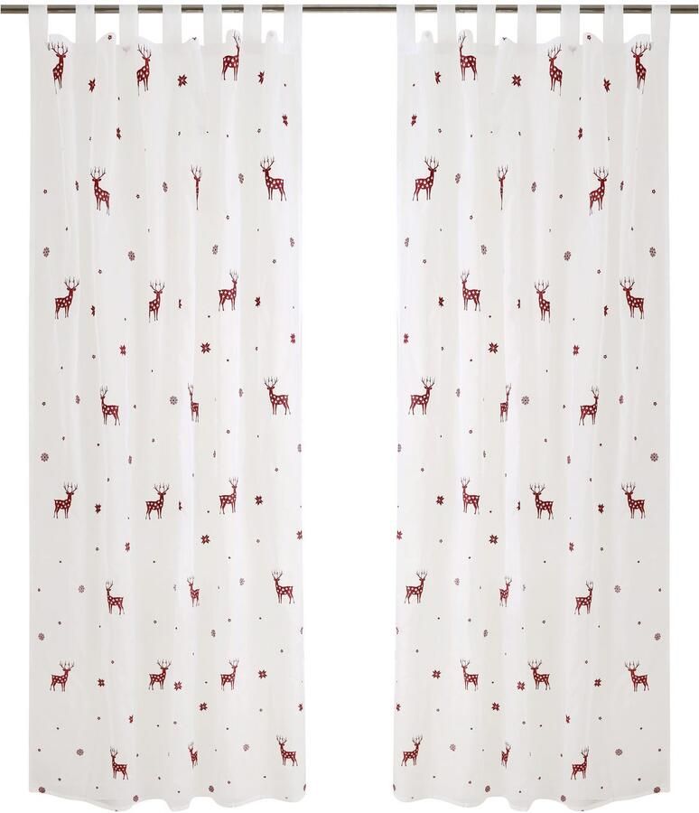 My home Gordijn Eland 1 sjaal geborduurd met rendieren sterren en sneeuwvlokken (1 stuk) - Foto 5