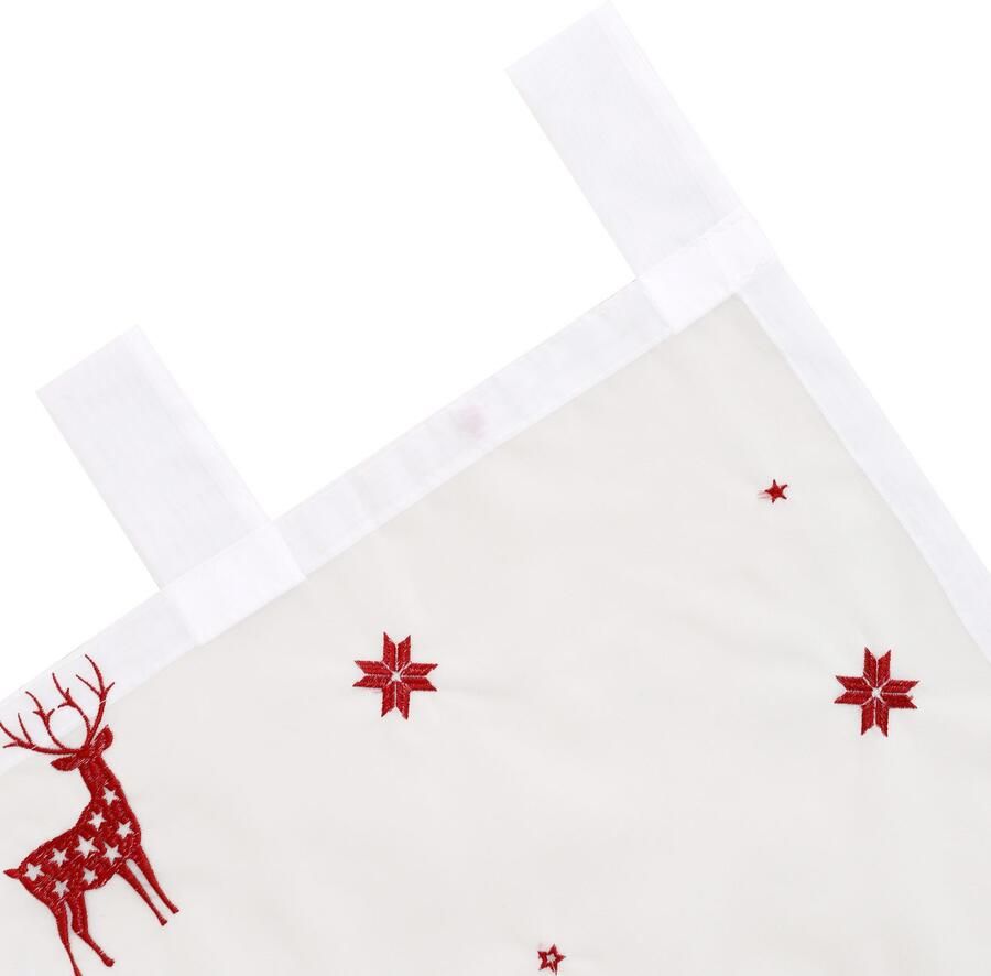 My home Gordijn Eland 1 sjaal geborduurd met rendieren sterren en sneeuwvlokken (1 stuk) - Foto 2