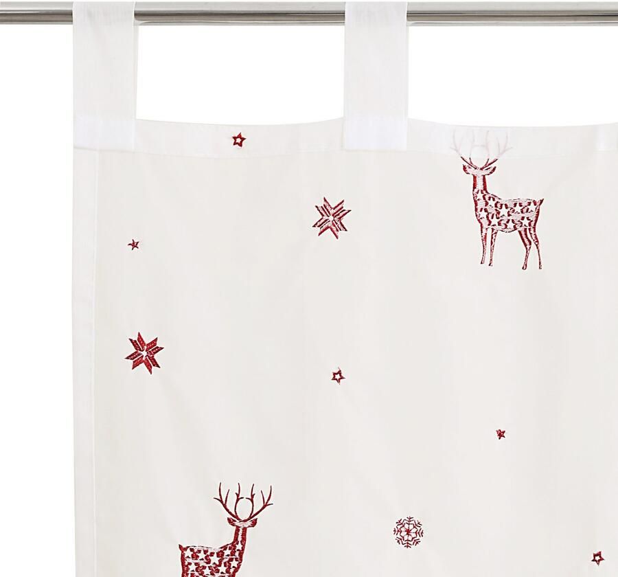 My home Gordijn Eland 1 sjaal geborduurd met rendieren sterren en sneeuwvlokken (1 stuk) - Foto 4