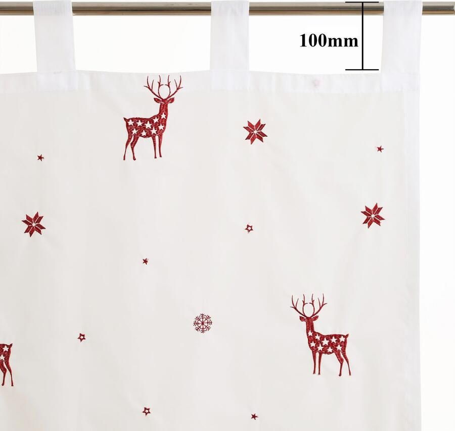 My home Gordijn Eland 1 sjaal geborduurd met rendieren sterren en sneeuwvlokken (1 stuk) - Foto 3