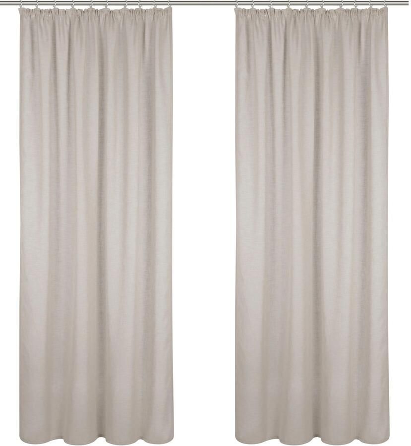 My home Gordijn Fiete Linnen-look bescherming tegen inkijk halftransparant uni linnen-look (1 stuk) - Foto 2