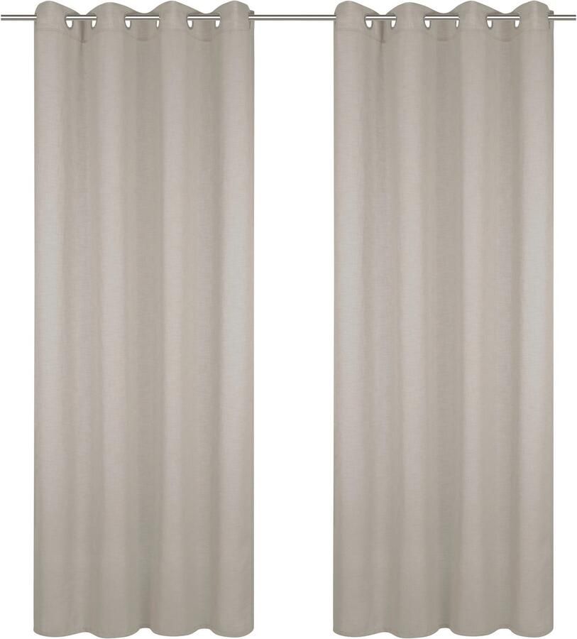 My home Gordijn Fiete Linnen look monochroom basic onderhoudsvriendelijk verschillende maten (1 stuk)