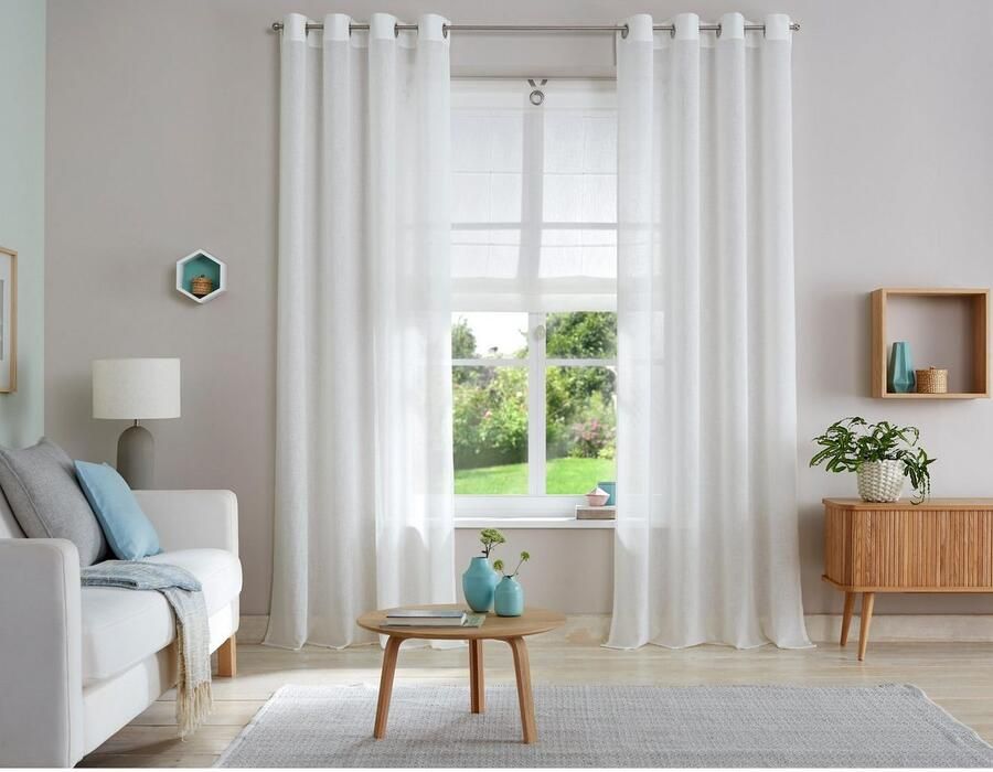 My home Gordijn Fiete Linnen look monochroom basic onderhoudsvriendelijk verschillende maten (1 stuk) - Foto 3