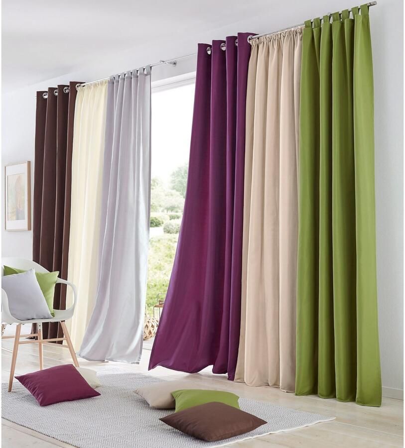 My home Gordijn Raja 2-pack bestseller effen modern onderhoudsvriendelijke microvezel (2 stuks) - Foto 2