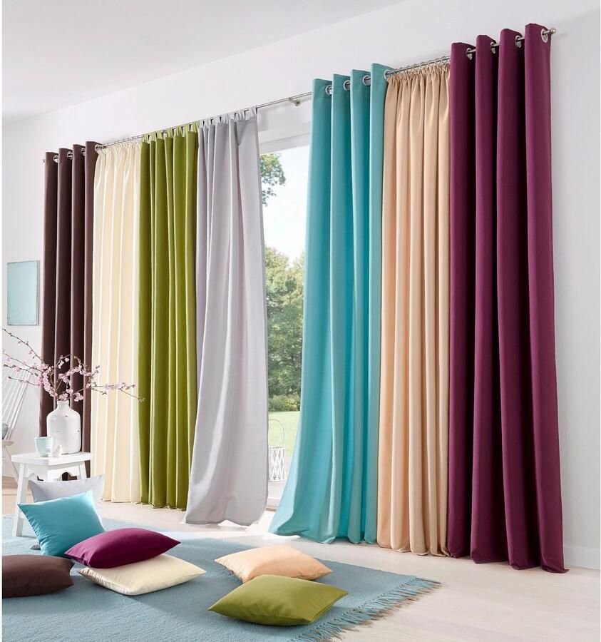 My home Gordijn Raja 2-pack bestseller effen modern onderhoudsvriendelijke microvezel (2 stuks) - Foto 6