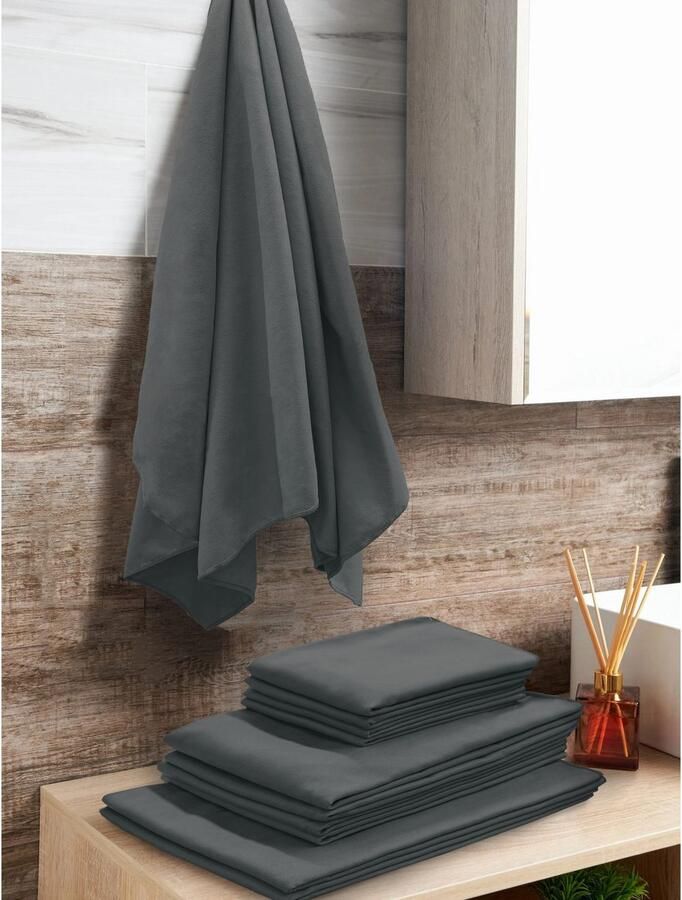 My home Handdoeken Xavi 4 delen ideaal als sporthanddoek reishanddoek strandlaken (set 4 stuks) - Foto 12