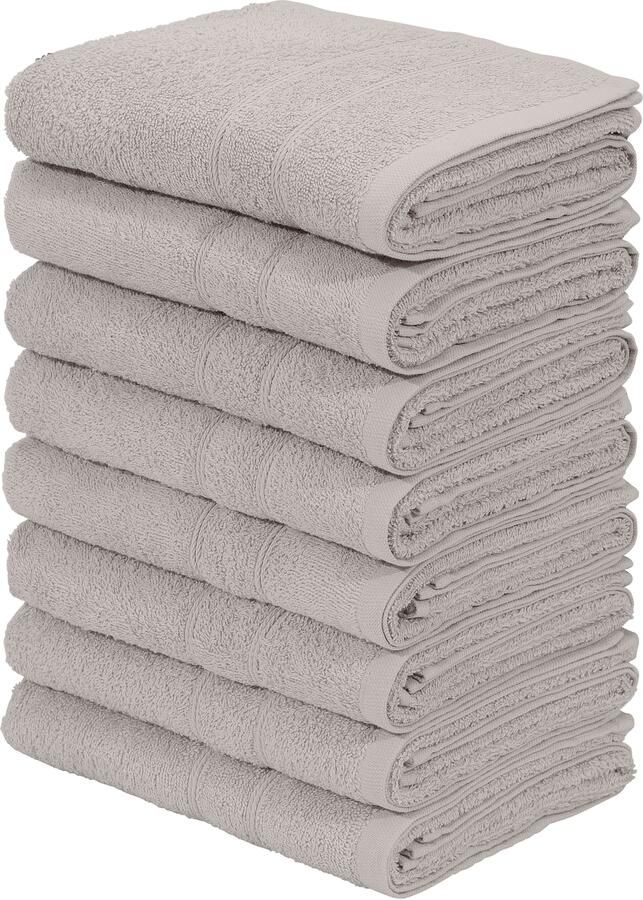 My home Handdoekenset Inga 8-delig handdoekset 50x100cm Handdoeken met fijne bies 100% katoen effen zacht (set 8 stuks) - Foto 8