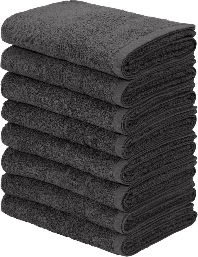 My home Handdoekenset Inga 8-delig handdoekset 50x100cm Handdoeken met fijne bies 100% katoen effen zacht (set 8 stuks) - Foto 8