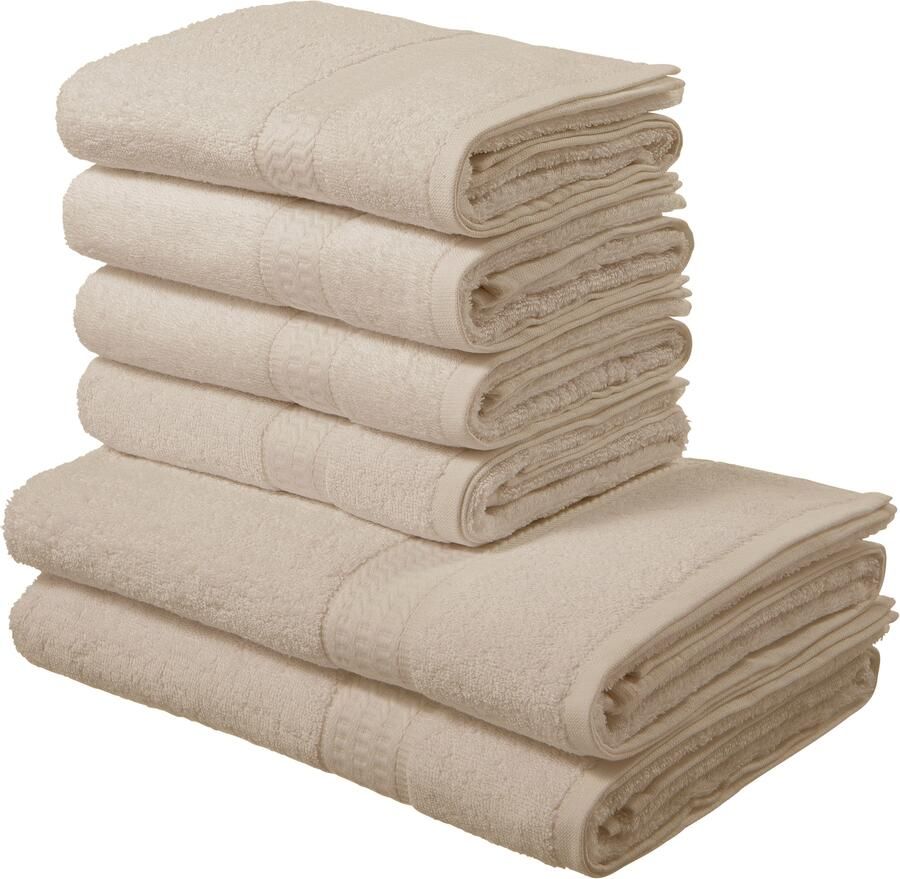 My home Handdoekenset Juna 6-delig 2 douchehanddoeken (70x140) 4 handdoeken (50x100) (set 6-delig)