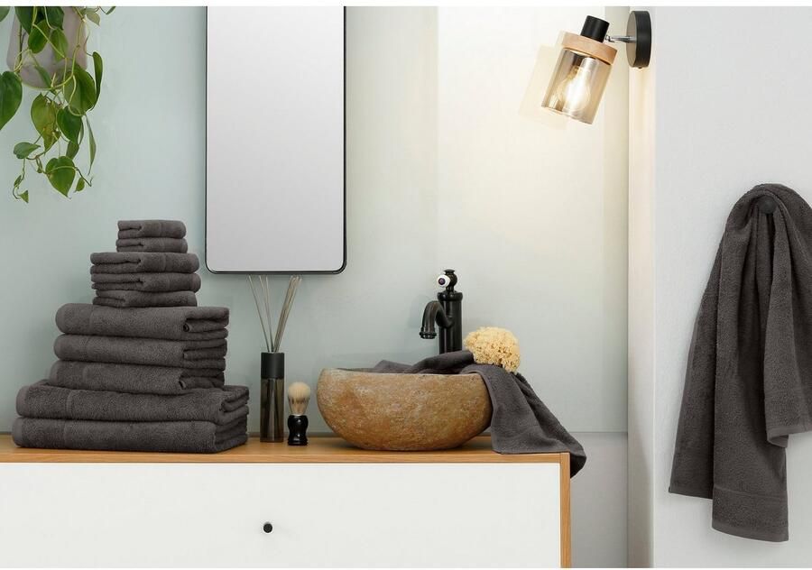 My home Handdoekenset Sanremo douchehanddoeken handdoeken gastendoeken zeepdoeken Handdoeken met randdessin unikleurige handdoekset van 100% katoen (set 12-delig) - Foto 4