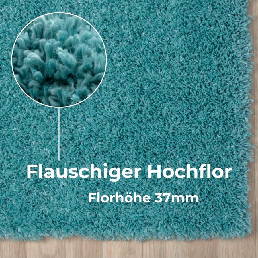 My home Hoogpolig vloerkleed Banji Uni-kleuren zacht en fluffy ook als loper en in rond verkrijgbaar