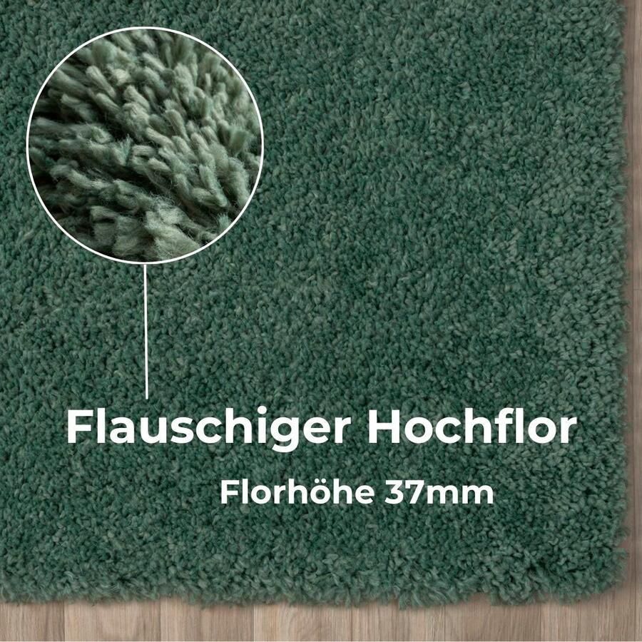 My home Hoogpolig vloerkleed Banji Uni-kleuren zacht en fluffy ook als loper en in rond verkrijgbaar