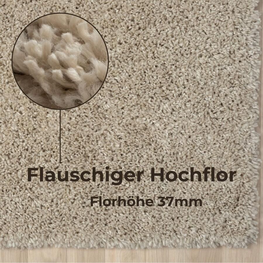 My home Hoogpolig vloerkleed Banji Uni-kleuren zacht en fluffy ook als loper en in rond verkrijgbaar - Foto 3