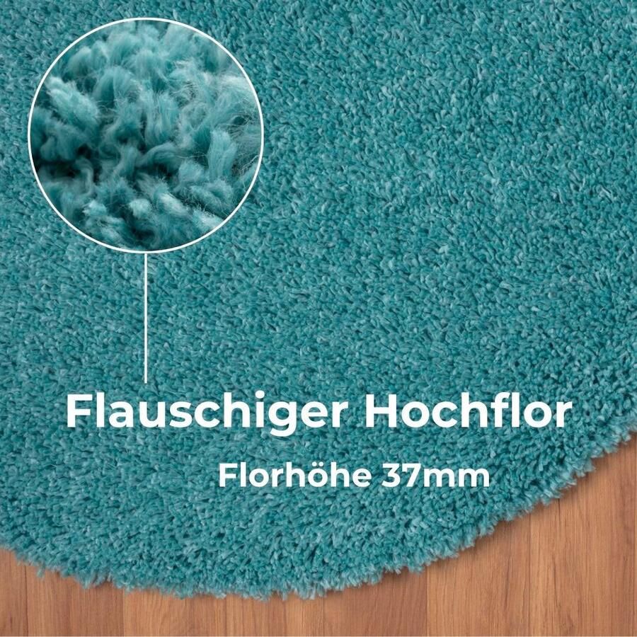 My home Hoogpolig vloerkleed Banji Uni-kleuren zacht en fluffy ook als rechthoekig verkrijgbaar - Foto 2