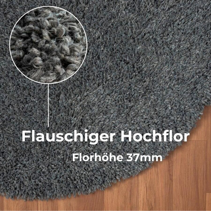 My home Hoogpolig vloerkleed Banji Uni-kleuren zacht en fluffy ook als rechthoekig verkrijgbaar - Foto 2