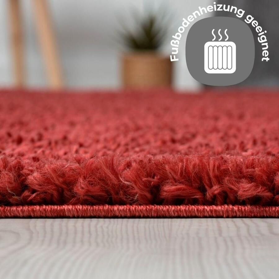 My home Hoogpolig vloerkleed Banji Uni-kleuren zacht en fluffy ook als rechthoekig verkrijgbaar