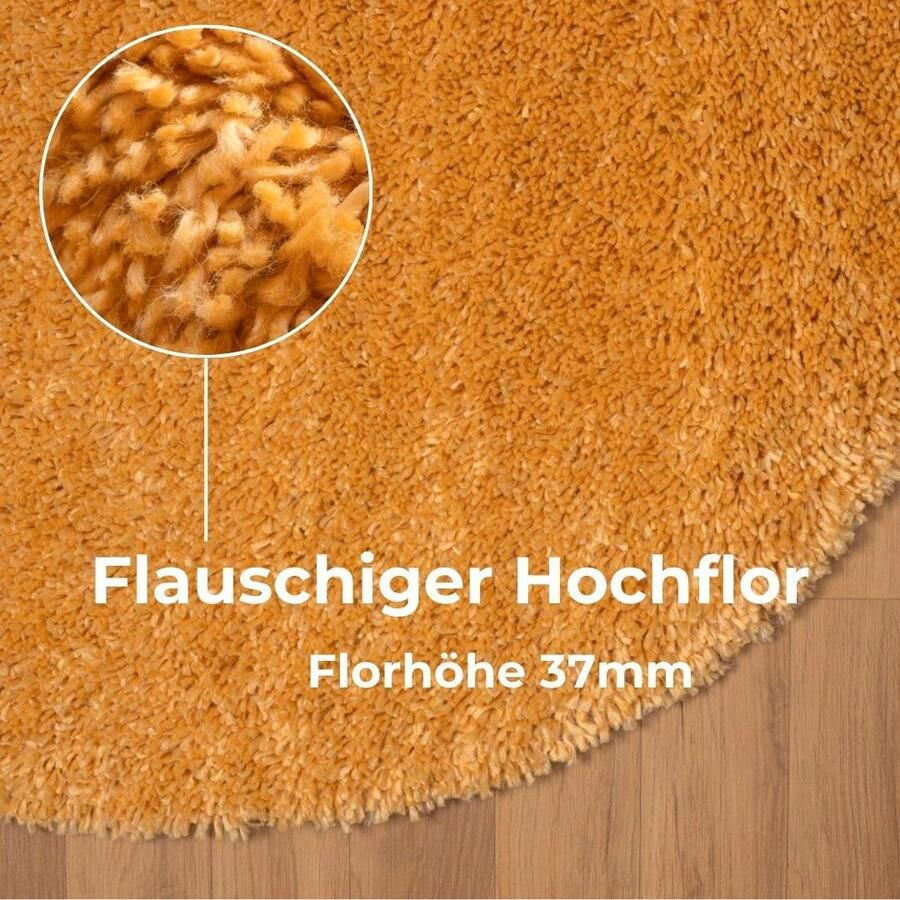 My home Hoogpolig vloerkleed Banji Uni-kleuren zacht en fluffy ook als rechthoekig verkrijgbaar - Foto 2