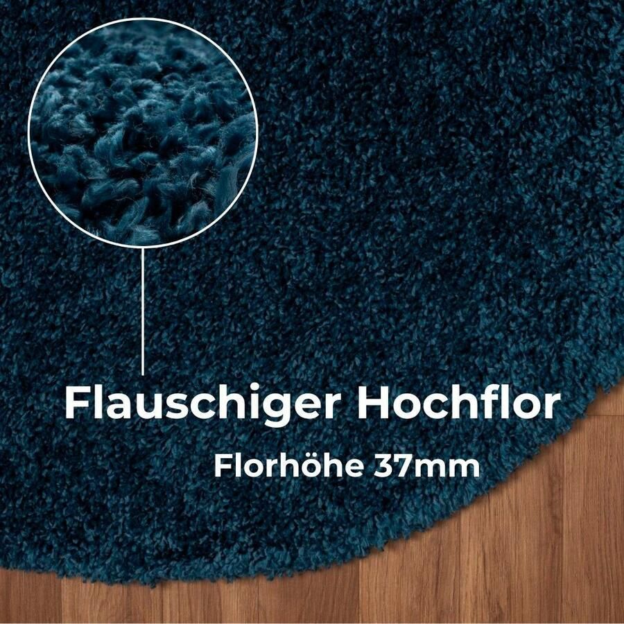 My home Hoogpolig vloerkleed Banji Uni-kleuren zacht en fluffy ook als rechthoekig verkrijgbaar - Foto 2