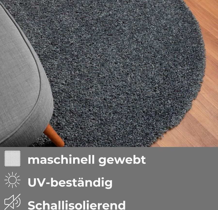 My home Hoogpolig vloerkleed Banji Uni-kleuren zacht en fluffy ook als rechthoekig verkrijgbaar - Foto 6