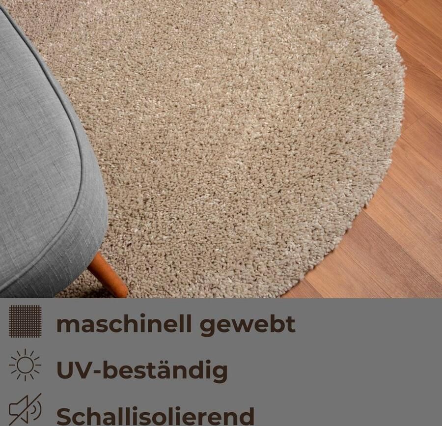My home Hoogpolig vloerkleed Banji Uni-kleuren zacht en fluffy ook als rechthoekig verkrijgbaar - Foto 6