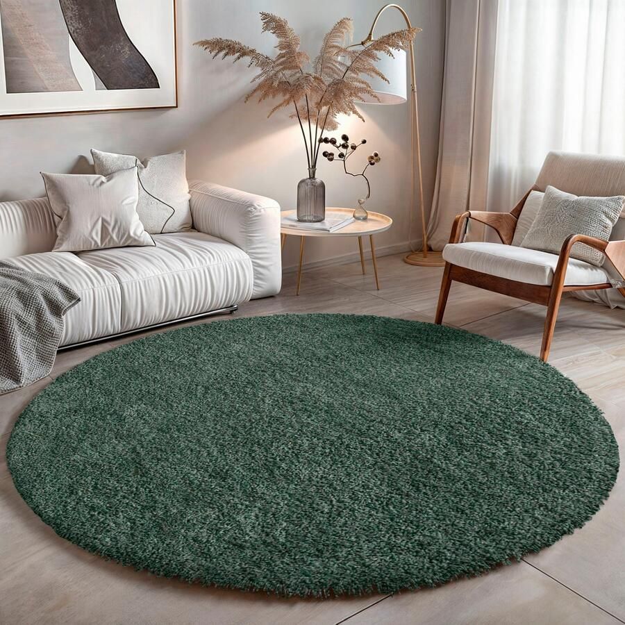 My home Hoogpolig vloerkleed Banji Uni-kleuren zacht en fluffy ook als rechthoekig verkrijgbaar - Foto 3