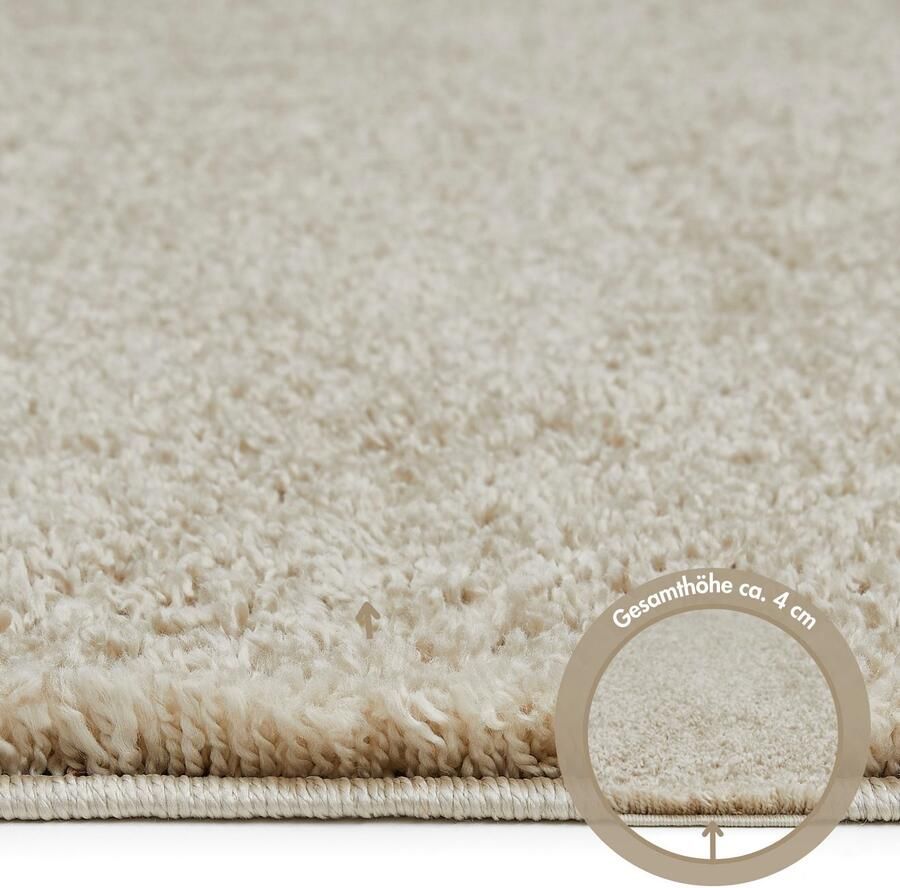 My home Hoogpolig vloerkleed CANBERRA Uni kleuren zacht & knuffelig woonkamer slaapkamer - Foto 3