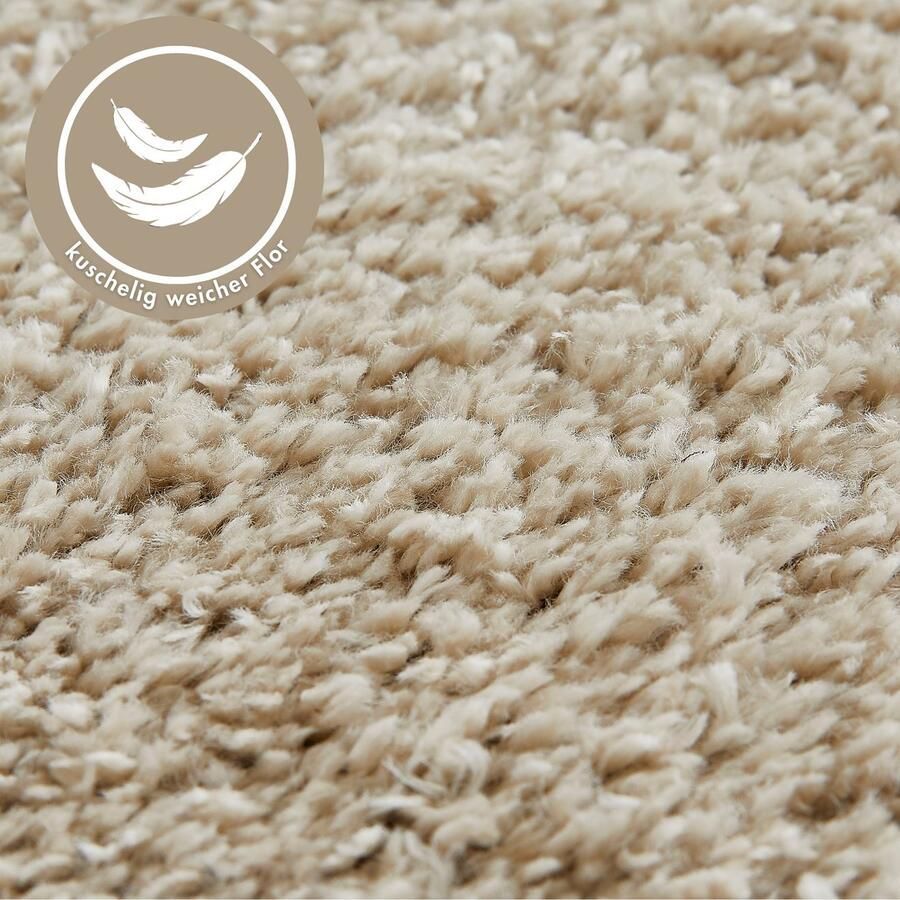 My home Hoogpolig vloerkleed CANBERRA Uni kleuren zacht & knuffelig woonkamer slaapkamer - Foto 2