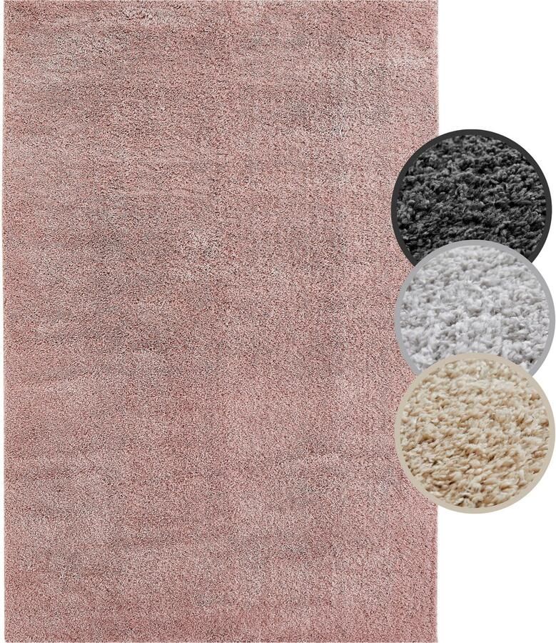 My home Hoogpolig vloerkleed CANBERRA Uni kleuren zacht & knuffelig woonkamer slaapkamer - Foto 5