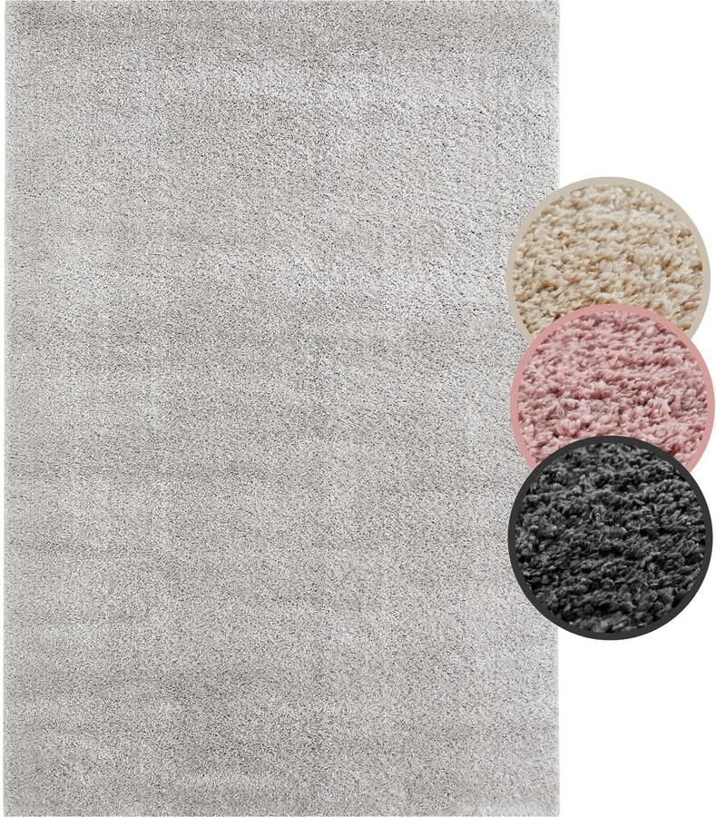 My home Hoogpolig vloerkleed CANBERRA Uni kleuren zacht & knuffelig woonkamer slaapkamer - Foto 5