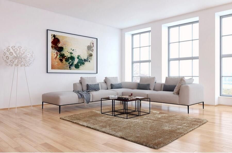 My home Hoogpolig vloerkleed LAHTI Effen kleuren zacht en knuffelig ideaal voor de woonkamer en slaapkamer - Foto 7