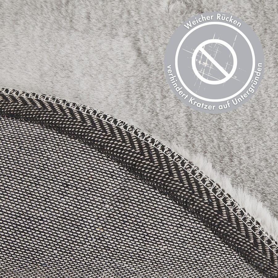 My home Hoogpolig vloerkleed Lugano Kunstbont effen kleuren zeer zacht en knuffelig