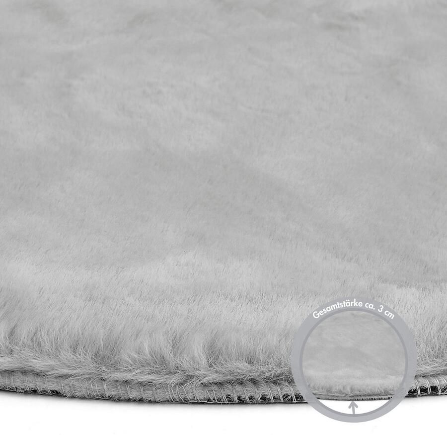 My home Hoogpolig vloerkleed Lugano Kunstbont effen kleuren zeer zacht en knuffelig - Foto 2
