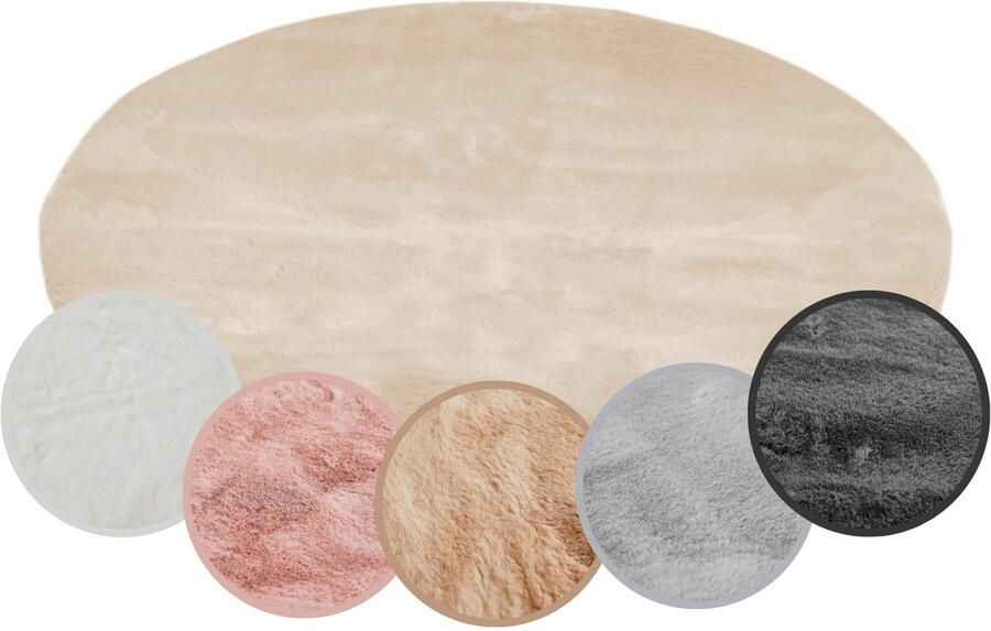 My home Hoogpolig vloerkleed Lugano Kunstbont effen kleuren zeer zacht en knuffelig - Foto 3