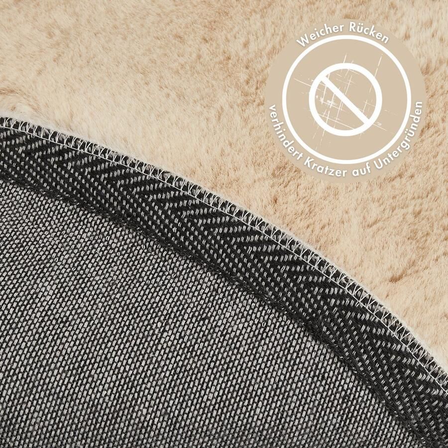 My home Hoogpolig vloerkleed Lugano Kunstbont effen kleuren zeer zacht en knuffelig