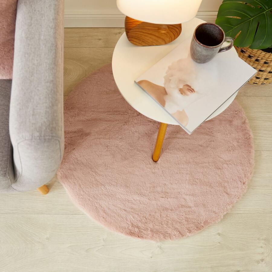 My home Hoogpolig vloerkleed Lugano Kunstbont effen kleuren zeer zacht en knuffelig - Foto 4