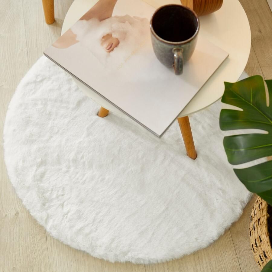 My home Hoogpolig vloerkleed Lugano Kunstbont effen kleuren zeer zacht en knuffelig - Foto 4