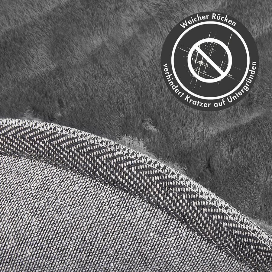 My home Hoogpolig vloerkleed Lugano Kunstbont effen kleuren zeer zacht en knuffelig