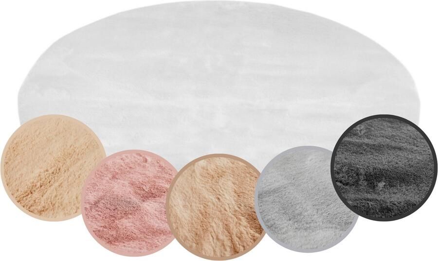 My home Hoogpolig vloerkleed Lugano Kunstbont effen kleuren zeer zacht en knuffelig - Foto 3