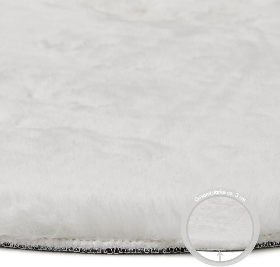 My home Hoogpolig vloerkleed Lugano Kunstbont effen kleuren zeer zacht en knuffelig - Foto 2