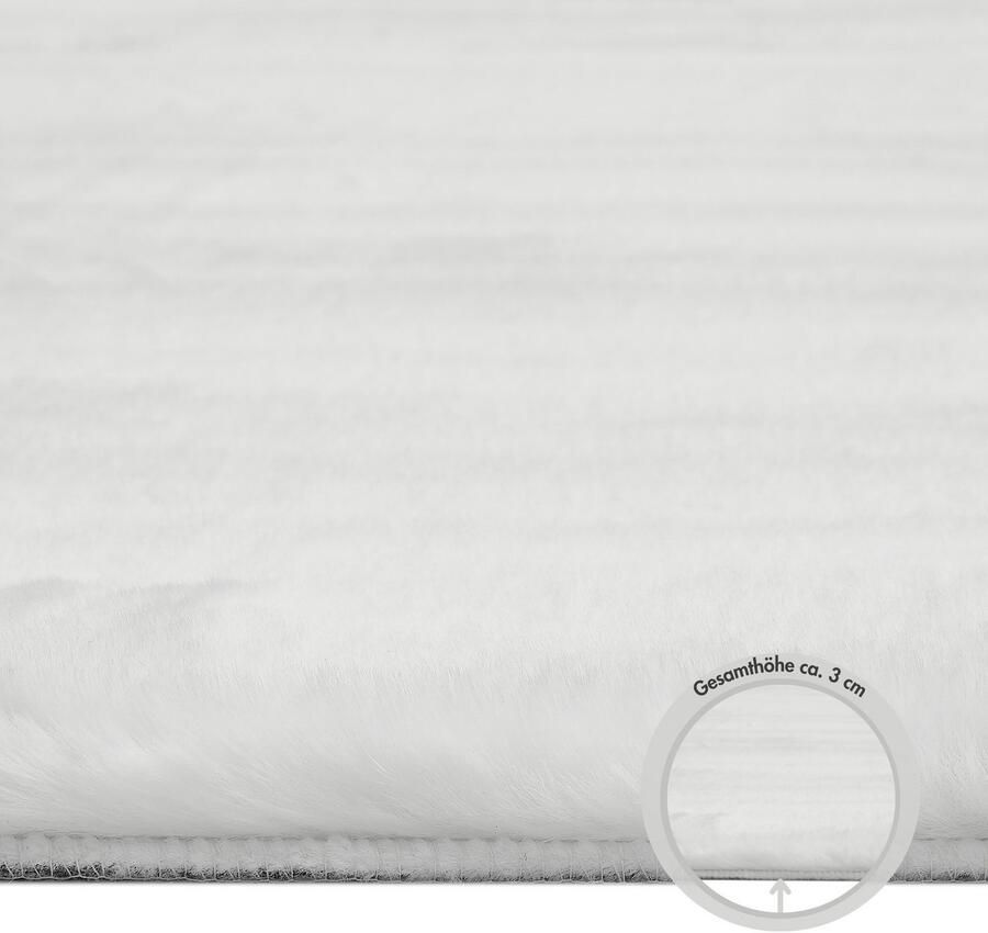 My home Hoogpolig vloerkleed Lugano Kunstbont effen kleuren zeer zacht en knuffelig - Foto 3