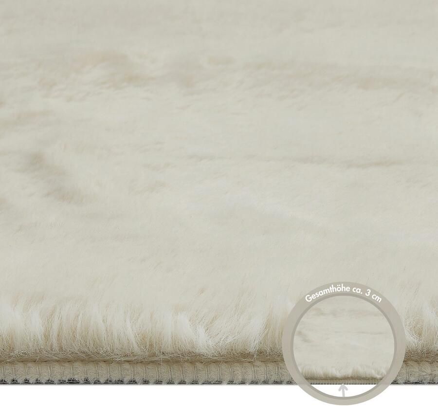 My home Hoogpolig vloerkleed Lugano Kunstbont effen kleuren zeer zacht en knuffelig - Foto 3